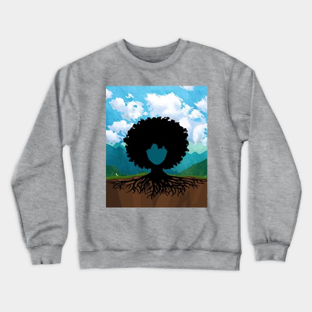 afro hair tree Crewneck Sweatshirt by Aish shop